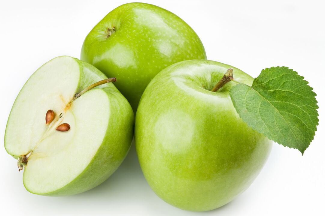 Apples can be included in the diet of a fasting day on kefir. 